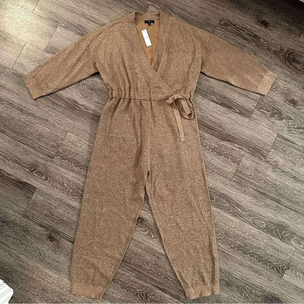 J. Crew Lurex wrap sweater-jumpsuit new